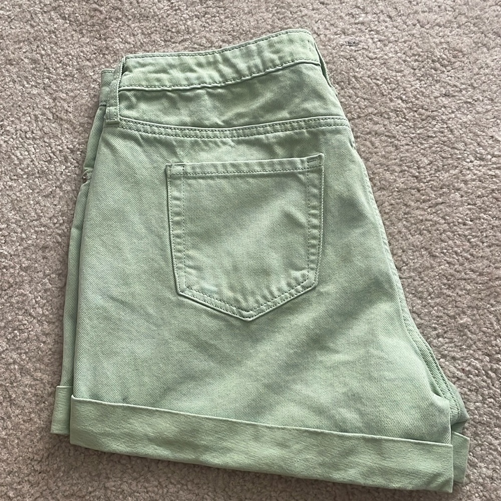 Sage Green Jean Shorts